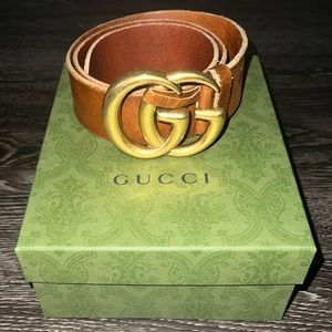 Gucci Leather Belt With Double G Buckle